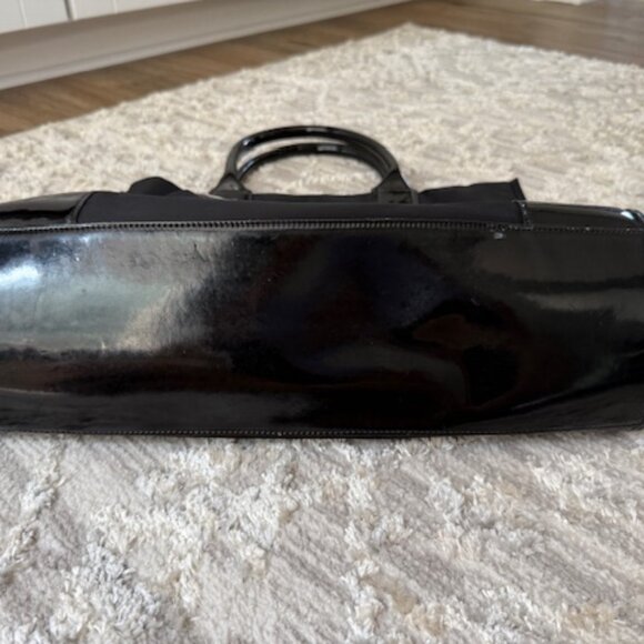 Tory Burch Black Patent Leather & Nylon Ella Tote (Large) - Picture 6 of 11